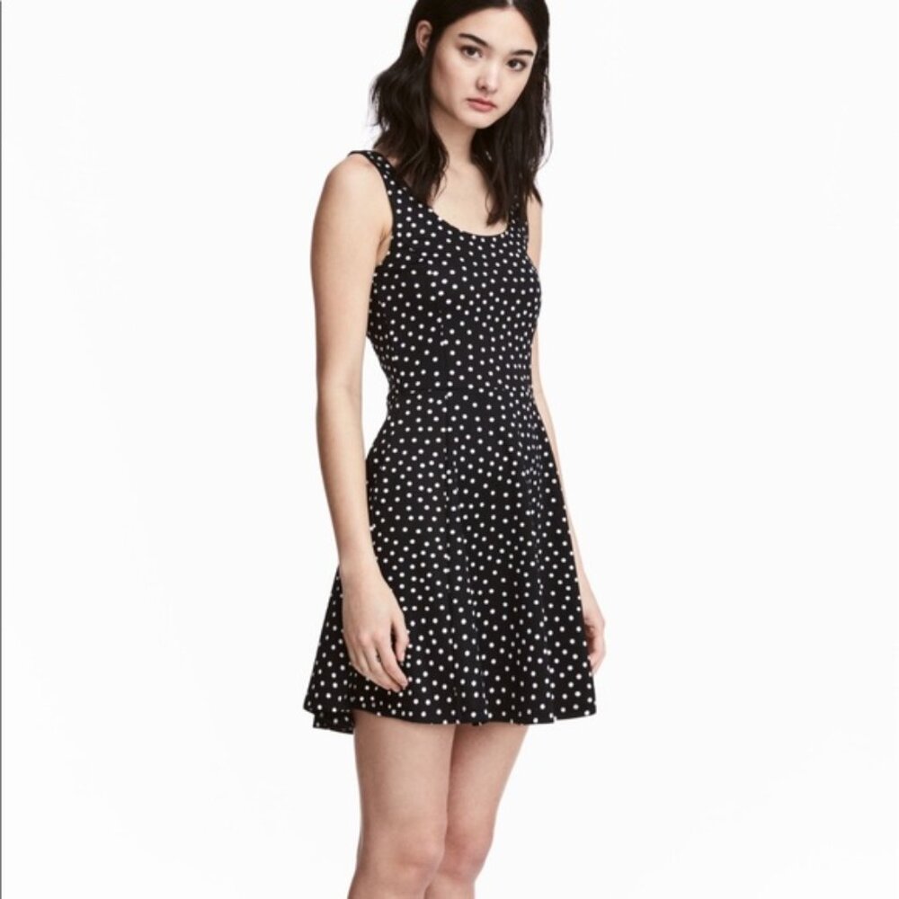 Navy & White Polka Dot Skater Dress